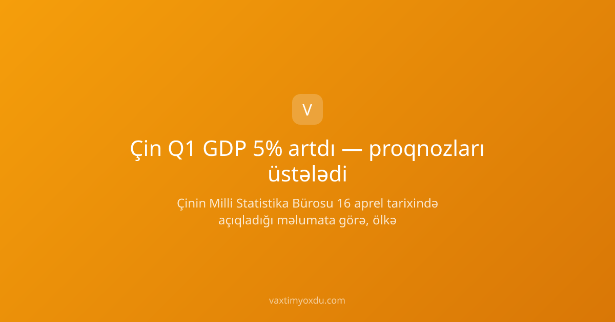 Çin Q1 GDP 5% artdı — proqnozları üstələdi
