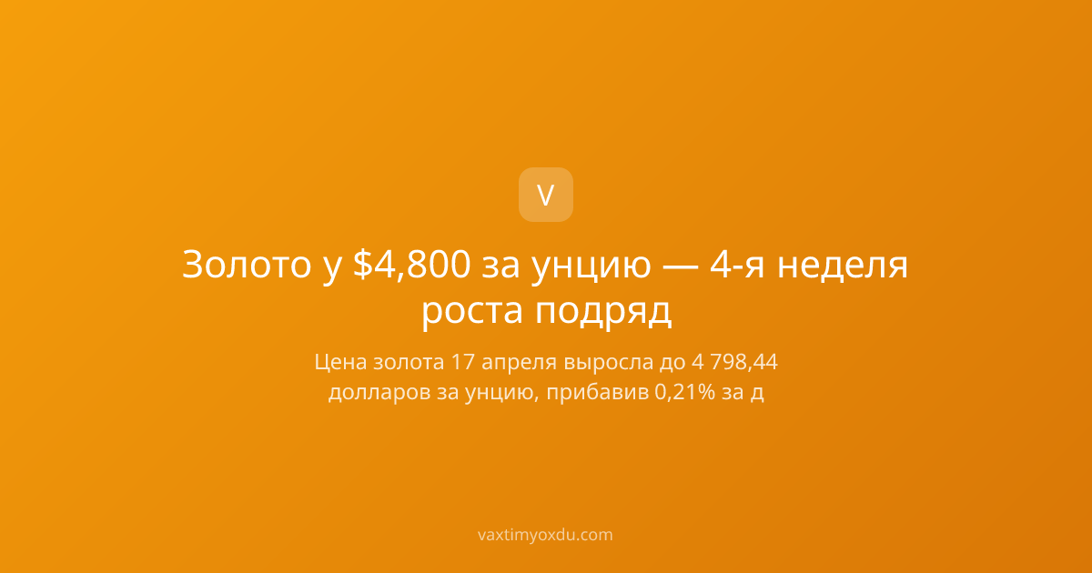 Золото у $4,800 за унцию — 4-я неделя роста подряд