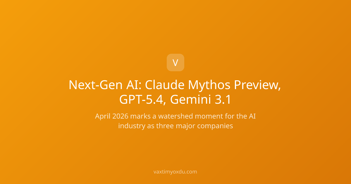 Next-Gen AI: Claude Mythos Preview, GPT-5.4, Gemini 3.1