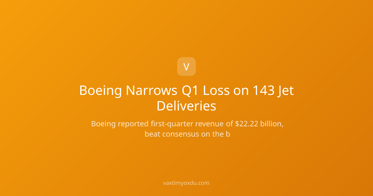 Boeing Narrows Q1 Loss on 143 Jet Deliveries