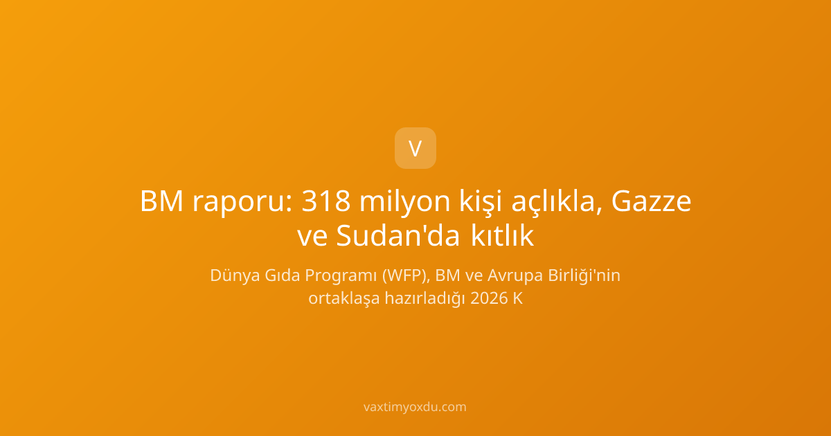 BM raporu: 318 milyon kişi açlıkla, Gazze ve Sudan'da kıtlık