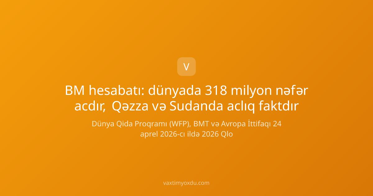 BM hesabatı: dünyada 318 milyon nəfər acdır, Qəzza və Sudanda aclıq faktdır