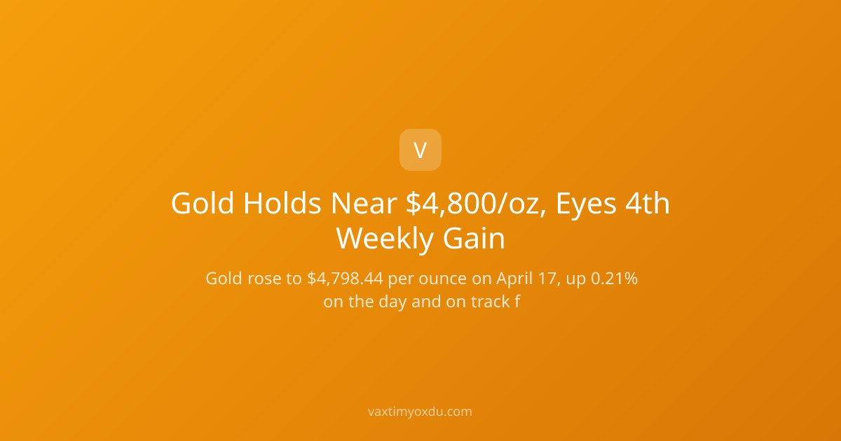 Gold Holds Near $4,800/oz, Eyes 4th Weekly Gain