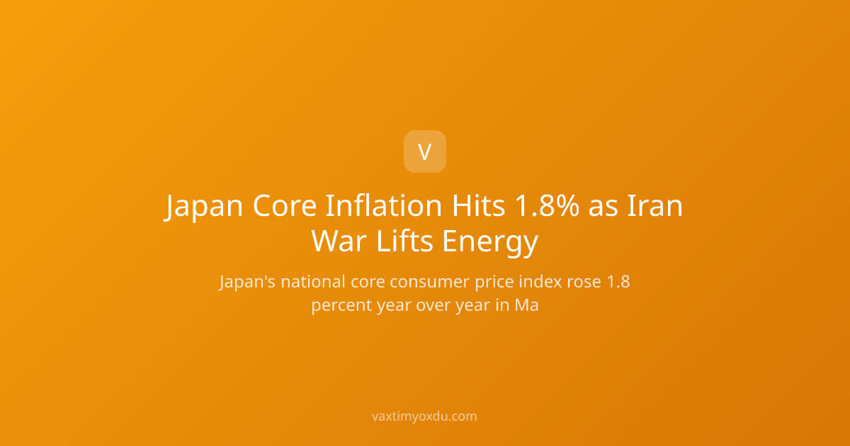 Japan Core Inflation Hits 1.8% as Iran War Lifts Energy
