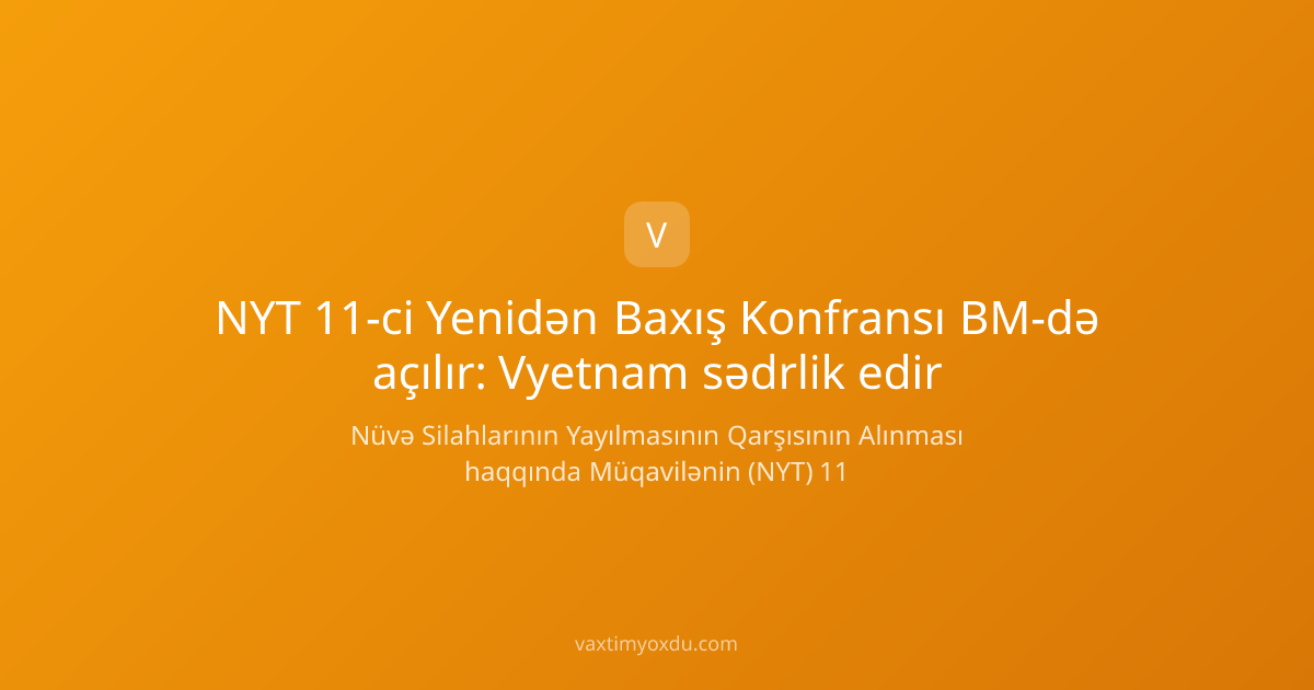 NYT 11-ci Yenidən Baxış Konfransı BM-də açılır: Vyetnam sədrlik edir