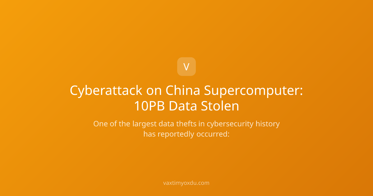 Cyberattack on China Supercomputer: 10PB Data Stolen