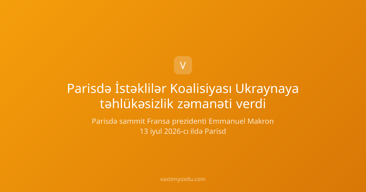 Parisdə İstəklilər Koalisiyası Ukraynaya təhlükəsizlik zəmanəti verdi