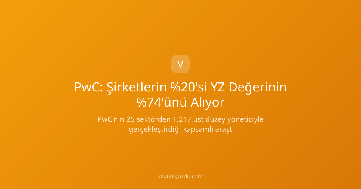 PwC: Şirketlerin %20'si YZ Değerinin %74'ünü Alıyor