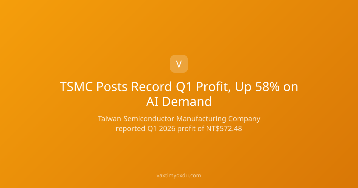 TSMC Posts Record Q1 Profit, Up 58% on AI Demand