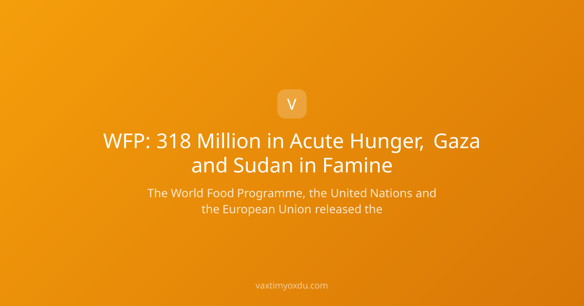 WFP: 318 Million in Acute Hunger, Gaza and Sudan in Famine