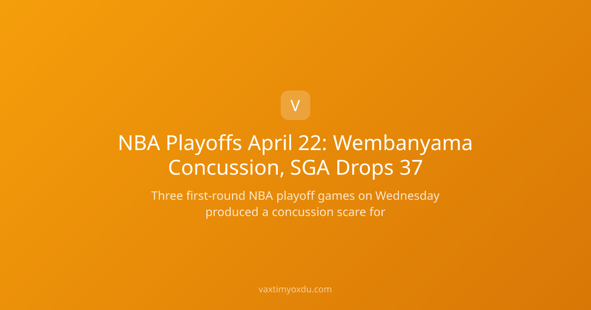 NBA Playoffs April 22: Wembanyama Concussion, SGA Drops 37