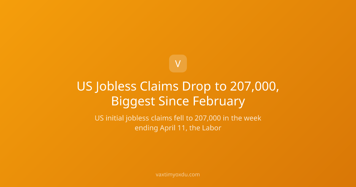 US Jobless Claims Drop to 207,000, Biggest Since February